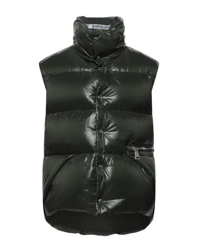 KHRISJOY KHRISJOY MAN PUFFER MILITARY GREEN SIZE 1 POLYAMIDE