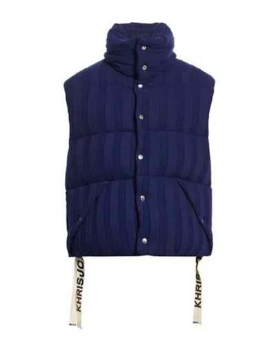 Khrisjoy Man Vest Blue Size 0 Polyamide, Merino Wool, Viscose, Cashmere