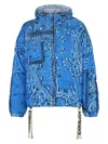 Khrisjoy Men's Puff Bandana Corduroy Hooded Down Jacket In Light Blue