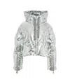 Khrisjoy Silver Quilted Hooded Jacket In Gray