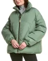 Khrisjoy Moon Wool & Cashmere-blend Lined Puffer Jacket In Green