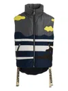 Khrisjoy Oversize Patchwork Colorblock Nylon Vest In Multicolor