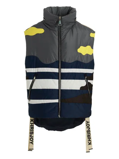 Khrisjoy Multicolor Color Block Jackets In Blue