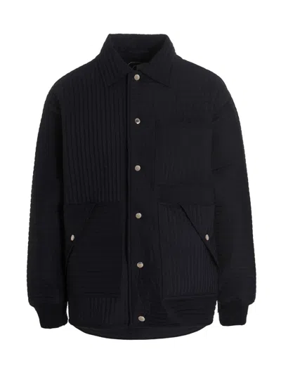 KHRISJOY NAVY BLUE CHORE QUILTED DOWN JACKET