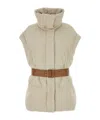 Khrisjoy Sand Knit Sleeveless New Iconic Down Jacket In Nude