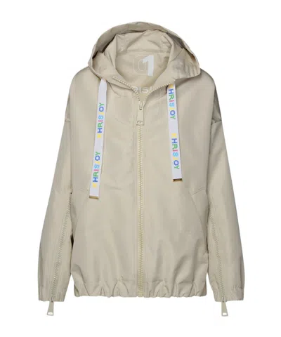 Khrisjoy New Khris Zip-up Drawstring Windbreaker In Beige
