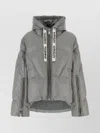 Khrisjoy Nylon Down Jacket With Hood And Padded Design In Gray