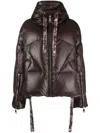 Khrisjoy Iconic Milano Down Jacket In Shiny Nylon In Brown
