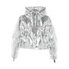 Khrisjoy Silver Quilted Hooded Jacket In Silver