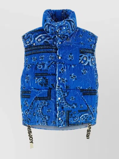 KHRISJOY OVERSIZE SLEEVELESS DOWN JACKET WITH BANDANA PRINT