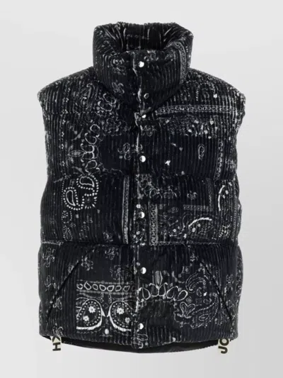 KHRISJOY OVERSIZE SLEEVELESS DOWN JACKET WITH PAISLEY PATTERN