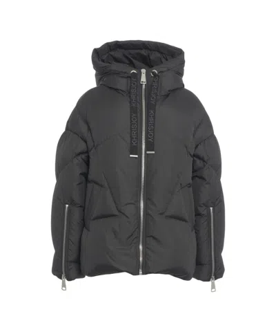 Khrisjoy Oversized Puffer Jacket With Hood In Black