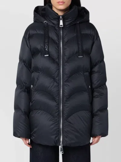 Khrisjoy Padded Parka With Drawstring Hood And Quilted Design In Black