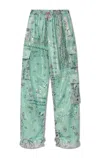 KHRISJOY KHRISJOY PAISLEY EMBELLISHED DRAWSTRING CARGO TROUSERS