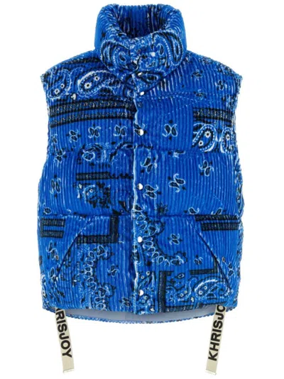 KHRISJOY PAISLEY-PRINT CORDUROY PADDED GILET