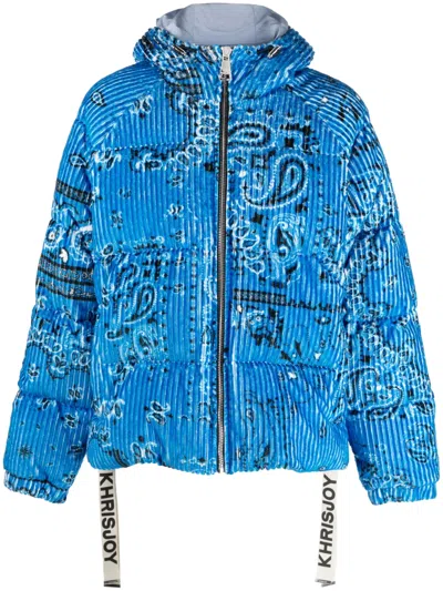 KHRISJOY PAISLEY-PRINT CORDUROY PADDED JACKET