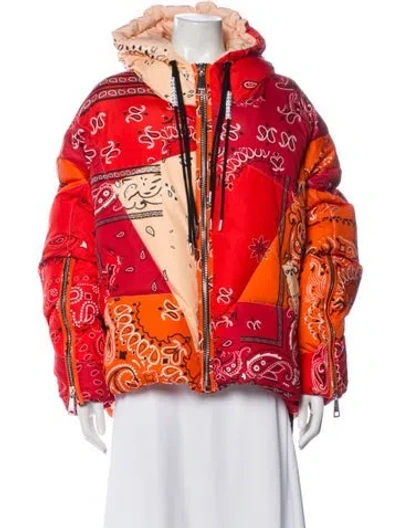Pre-owned Khrisjoy Paisley Print Down Coat In Red