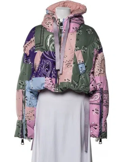 Pre-owned Khrisjoy Paisley Print Down Jacket In Multicolor