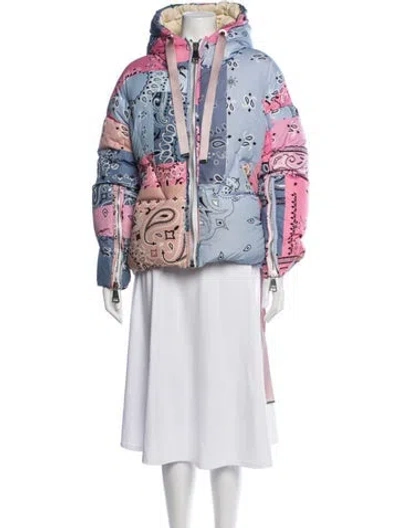 Pre-owned Khrisjoy Paisley Print Down Jacket In Purple
