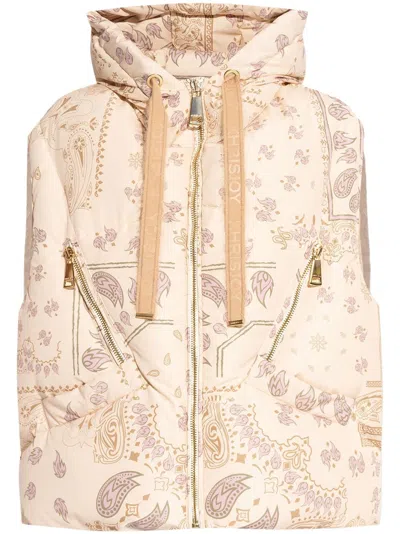 Khrisjoy Paisley Print Sleeveless Jacket In Neutrals