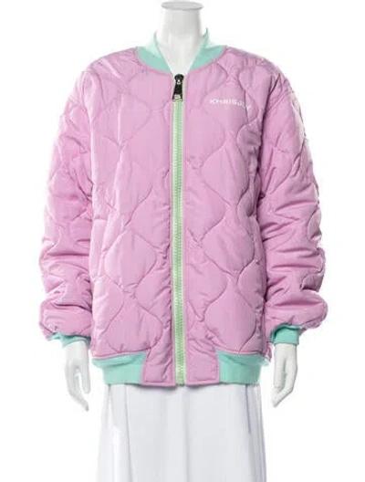 Pre-owned Khrisjoy Patterned Bomber Jacket In Purple