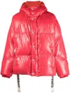 Khrisjoy Press-stud Patent Down Jacket In Orange