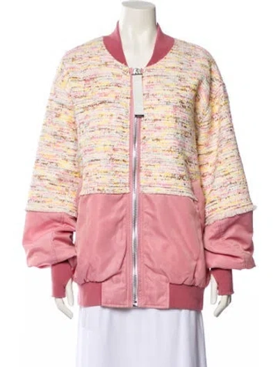 Pre-owned Khrisjoy Printed Bomber Jacket In Pink