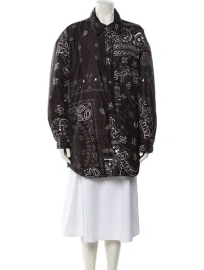 Pre-owned Khrisjoy Printed Parka In Black