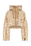Khrisjoy All-over Print Cropped Hooded Down Jacket