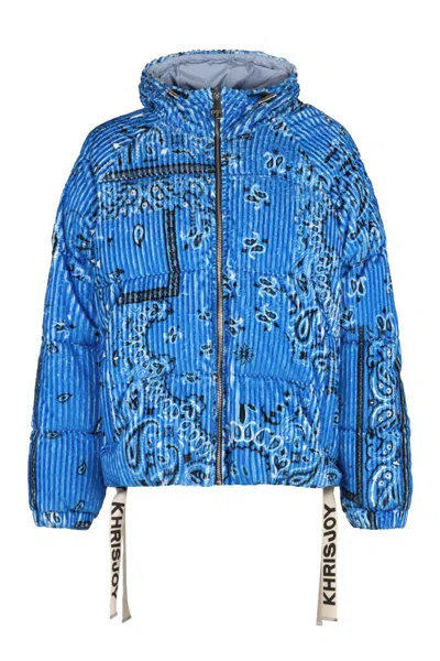Khrisjoy Puff Bandana Corduroy Hooded Down Jacket