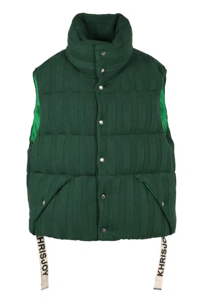 Khrisjoy Puff Knitted Padded Bodywarmer In Green