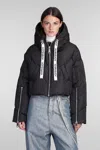 Khrisjoy 'khris' Black Cropped Down Jacket With Logo Detail In Tech Fabric Woman In Black