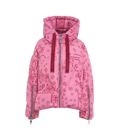 Khrisjoy Bandana Pink Bandana Puffer Jacket Mens Khrisjoy Khris