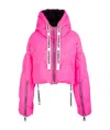 Khrisjoy Quilted Logo-drawstring Cropped Padded Jacket In Pink