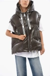 Khrisjoy Quilted Nylon Sleeveless Down Jacket With Hood In Brown