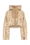 Khrisjoy All-over Print Cropped Hooded Down Jacket In Printed