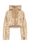 Khrisjoy All-over Print Cropped Hooded Down Jacket In Printed