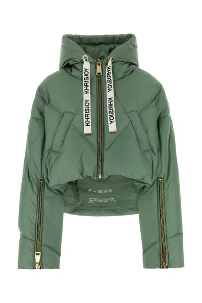 KHRISJOY SAGE GREEN POLYESTER DOWN JACKET