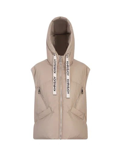 Khrisjoy Sand Khris Iconic Padded Gilet In Brown