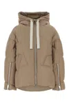Khrisjoy Sand Polyester Blend Milano Down Jacket In Brown