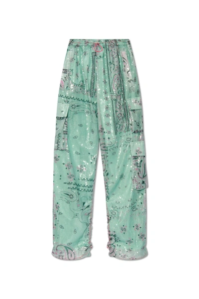 Khrisjoy Paisley Embellished Drawstring Cargo Trousers In Multi