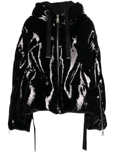 Khrisjoy Sequined Padded Jacket In Black