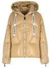 Khrisjoy Shiny Down Hooded Jacket In Beige