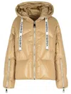 Khrisjoy Shiny Down Hooded Jacket In Beige