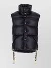 Khrisjoy Shiny Quilted High Collar Padded Sleeveless Jacket