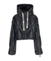 Khrisjoy 'khris' Black Cropped Down Jacket With Logo Detail In Tech Fabric Woman In Black
