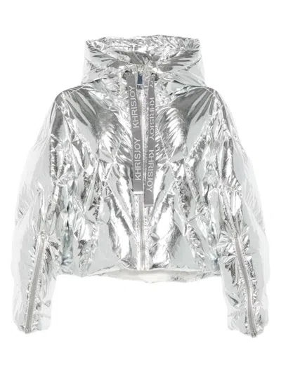 KHRISJOY KHRISJOY SILVER QUILTED HOODED JACKET