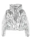 Khrisjoy Silver Quilted Hooded Jacket In Multi