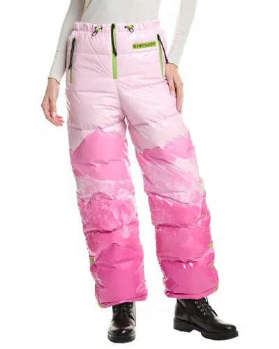 Khrisjoy Ski Mountain Monte Puffer Down Pant In Pink