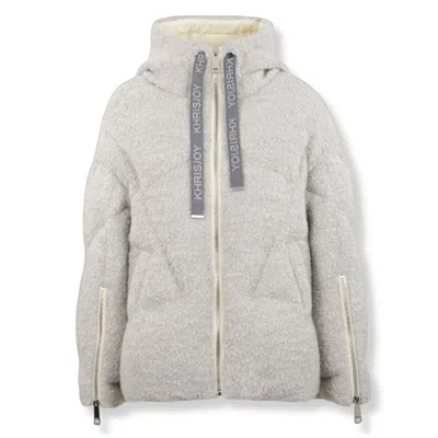 Khrisjoy Structured Short Coat With Notched Collar In Gray